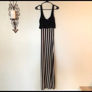 Black & Cream Maxi Dress